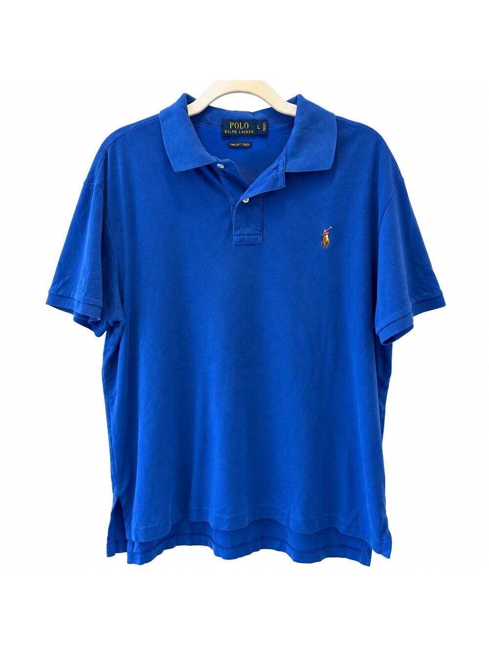 Polo Ralph Lauren Men's Blue Pima Soft Touch Polo Shirt Size Large